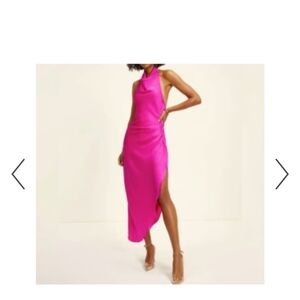 Vici Hot Pink High-Low Halter Dress